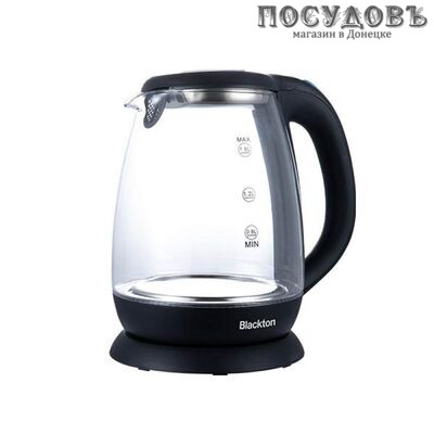 Blackton Bt KT1824G электрочайник, 1500 Вт, 1800 мл, стекло термостойкое, подсветка, черный