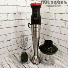 Blackton Bt HB1033SS блендер многофункциональный, 1000 Вт, измельчитель 500 мл, цвет черный красный