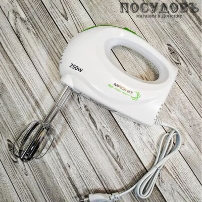 Magnit RMM-2412 миксер ручной, 250 Вт, 5 скоростей, цвет белый
