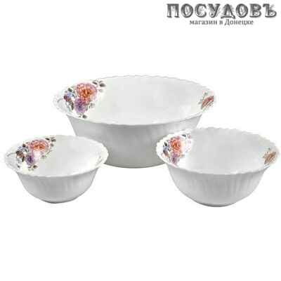 Коралл Pion H06249 набор салатников, стекло, в упаковке 3 шт.