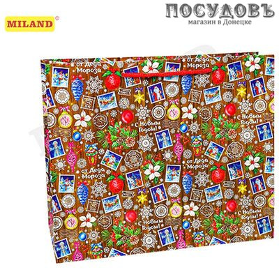 Dream cards Посылка от Деда Мороза ПКП-1830 пакет подарочный, 320×260×120 мм, бумага, глянцевая ламинация