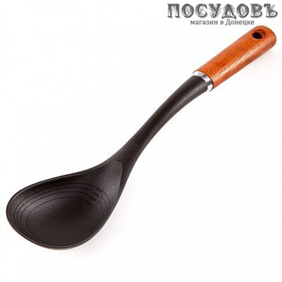 Alpenkok Kraft AK-5260N, ложка поварская, 350×80 мм, нейлон, деревянная ручка 1 шт.