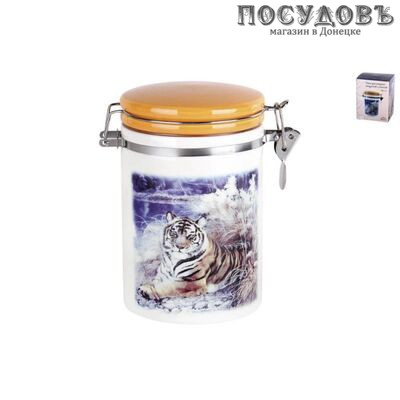 Коралл Бенгальский тигр ZFC038-C1 п/у банка для хранения с герметичной крышкой, 850 мл, доломит