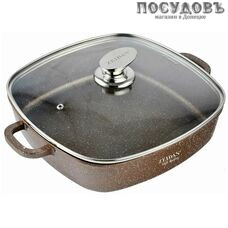 ZEIDAN Z-501028 жаровня с крышкой, 4,5 л, Ø280 мм, алюминий литой, гранитное покрытие Gravell