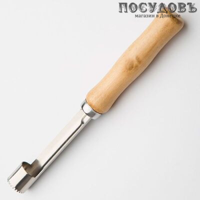 Webber "Ностальжи" BE-5272 нож для удаления сердцевины, лезвие: сталь нержавеющая 73×0,5 мм зубчатая заточка, всадная деревянная рукоятка, Россия, на блистере 1 шт