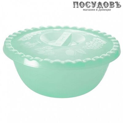 Plast Team Фазенда NP2300МТ-35 миска с крышкой, полипропилен, 3,0 л, Ø220 мм, мята