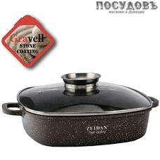 ZEIDAN Z-50272 жаровня с крышкой, 4,5 л, Ø280 мм, алюминий литой, гранитное покрытие Gravell