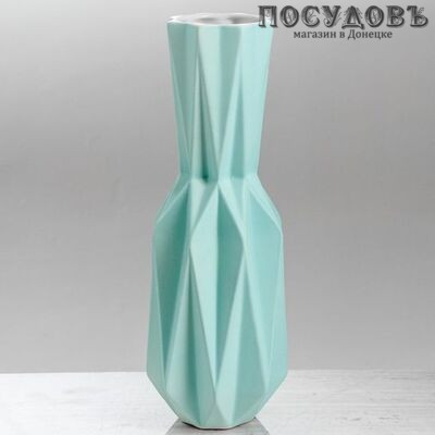 Evis Оригами 3913873, ваза, 310 мм, керамика, бирюзовый