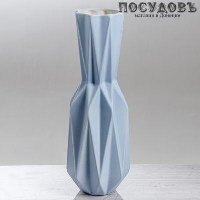 Evis Оригами 3913875, ваза, 310 мм, керамика, голубой