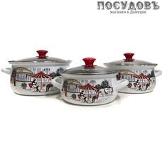 КМК Джаз-Кафе Экстра набор посуды, сталь эмалированная, белый, 6 пр.