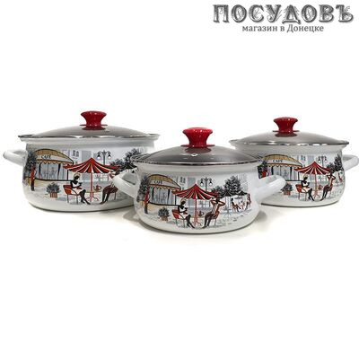 КМК Джаз-Кафе Экстра набор посуды, сталь эмалированная, белый, 6 пр.