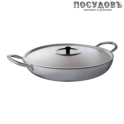 Завод Демидовский МШ-004 жаровня с крышкой Ø340×40 мм, алюминий штампованный, без покрытия