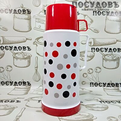 КНР 2644-4 термос с кружкой-крышкой, колба стеклянная 1000 мл, корпус полипропилен