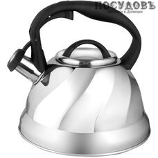 Webber BE-0525 чайник со свистком, 3 л, сталь нержавеющая, цвет: сатин, 1 шт.
