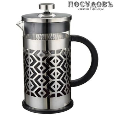 ZEIDAN Z-4193 френч-пресс с крышкой, стекло термостойкое, сталь нержавеющая, 1000 мл