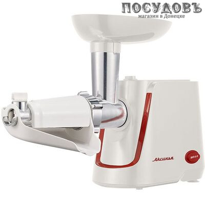 Аксинья КС-2002 мясорубка электрическая с насадками 2000 Вт 1 скорость, реверс есть, 1.7 кг/мин, корпус пластик, цвет белый с красным