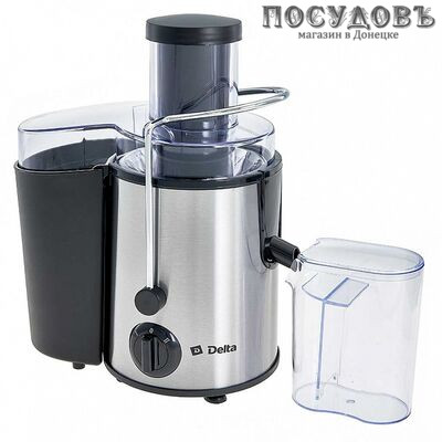 Delta DL-0232 cоковыжималка электрическая, 600 Вт, горловина 80 мм, стакан 500 мл, под мякоть 1200 мл