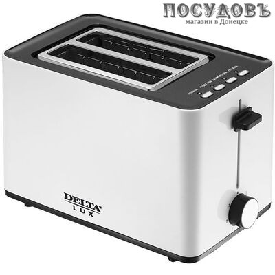 Delta Lux DL-072 тостер на 2 шт, 850 Вт, цвет белый