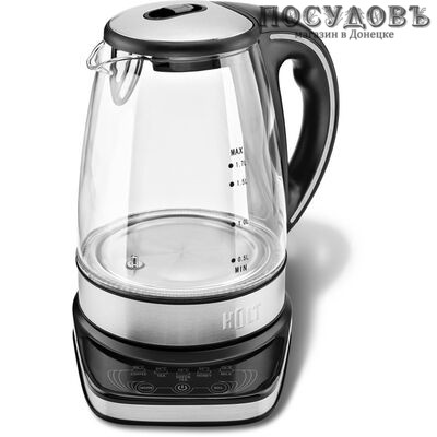 HOLT HT-KT-017 электрочайник, 2200 Вт, 1 700 мл, стекло термостойкое, цвет черный, гарантия 1 год