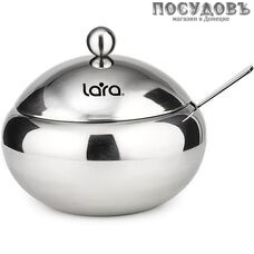 Сахарница LR08-36 SS LARA с ложкой 560мл, сталь, крышка из полированной стали