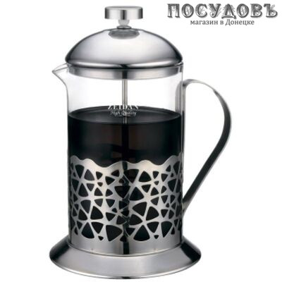 ZEIDAN Z-4197 френч-пресс с крышкой, стекло термостойкое, сталь нержавеющая, 1000 мл