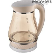 Scarlett SC-EK27G83 электрочайник, 2200 Вт, 1700 мл, стекло термостойкое, цвет бежевый