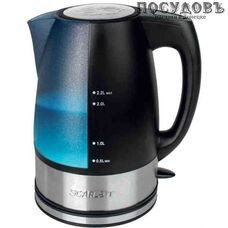 Scarlett SC-1020 электрочайник, 2200 Вт, 2200 мл, пластик, внутренняя подсветка, цвет черный