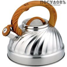 Alpenkok AK-502/1 чайник со свистком, 3 л, сталь нержавеющая, цвет: сатин