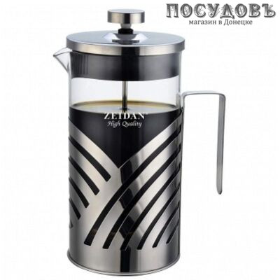 ZEIDAN Z-4207 френч-пресс, стекло термостойкое, сталь нержавеющая, 1000 мл