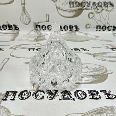 КНР TG036 икорница с крышкой, Ø80×90 мм, стекло 2 пр.