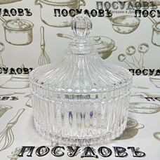 КНР TF509 конфетница с крышкой, стекло, Ø150×h160 мм, в упаковке 2 пр.