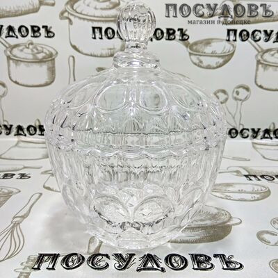 КНР TF510 конфетница с крышкой, стекло, Ø140×h170 мм, в упаковке 2 пр.