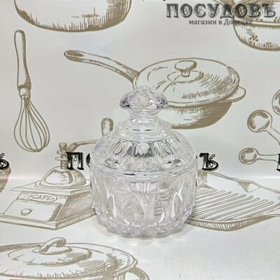 КНР 401-1 икорница с крышкой, Ø80×80 мм, стекло, в упаковке 2 пр.