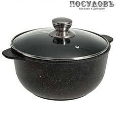 Гардарика Орион 1706-04-10 кастрюля с крышкой 6,0 л, алюминий литой, мраморное покрытие