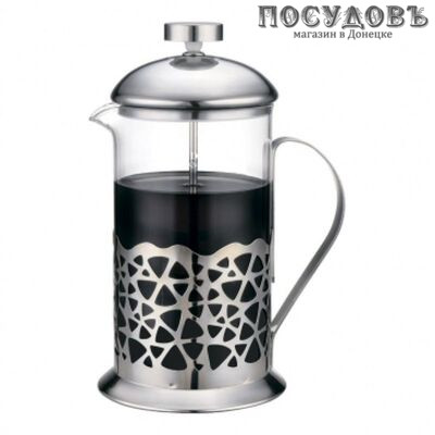 ZEIDAN Z-4195 френч-пресс, стекло термостойкое, сталь нержавеющая, 600 мл