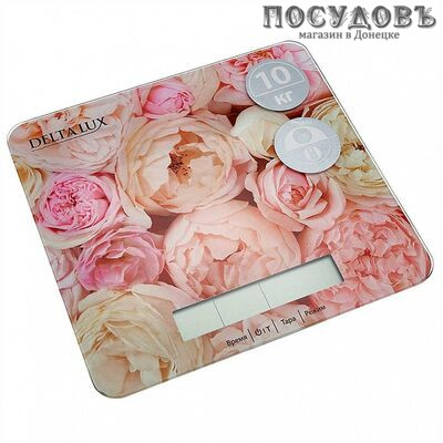 Delta Lux Пионы DE-004KE весы кухонные-платформа, 200×182×18 мм, до 10,0 кг, гарантия 1 год