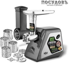 HOLT HT-MG-009 мясорубка электрическая 1000 Вт, 2 кг/мин, цвет серебристый