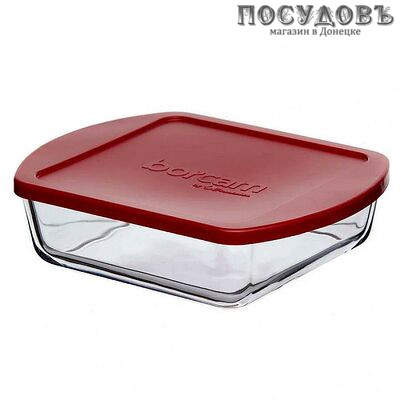 Borcam 59854K форма для запекания с пластиковой крышкой, стекло жаропрочное, 210×164×55 мм, 1040 мл