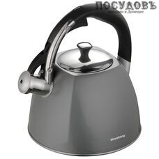Klausberg KB-7411 чайник со свистком, 2,2 л, сталь нержавеющая, капсульное дно, цвет серый