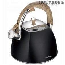 Klausberg KB-7498 чайник со свистком, 3,0 л, сталь нержавеющая