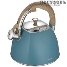 Klausberg KB-7499 чайник со свистком, 3,0 л, сталь нержавеющая, голубой
