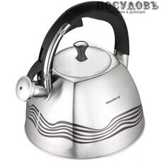 Klausberg KB-7099 чайник со свистком, 3,0 л, сталь нержавеющая, капсульное дно