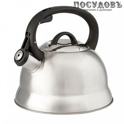 Webber ВЕ-0554 чайник со свистком, 2,5 л, сталь нержавеющая, цвет: сатин, 1 шт.