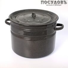 КМК 42804-262 бак с крышкой 16 л, Ø320 мм, сталь эмалированная, цвет коричневый рябчик