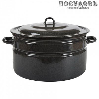 КМК 42804-272/2 бак с крышкой 20 л, Ø360 мм, сталь эмалированная, цвет коричневый рябчик