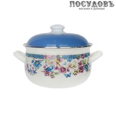 Avsar Natuerl A03-03 кастрюля с крышкой, белый с рисунком, сталь эмалированная, 4 л, Ø200 мм, 2 пр.