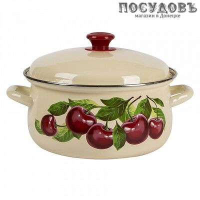 КМК 61904-122/6 кастрюля с крышкой 3 л, сталь эмалированная, цвет белый, слоновый