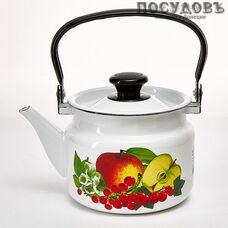 КМК 42704-102/6 стальной эмалированный чайник 2,0 л, цвет: белый с рисунком Вкус лета, Россия 1 шт