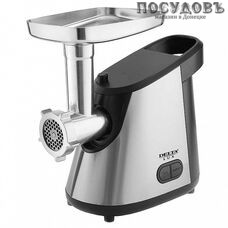 Delta Lux DE-600М мясорубка электрическая 3000 Вт, 2,5 кг/мин, 1 скорость, реверс есть, цвет металлик с черным
