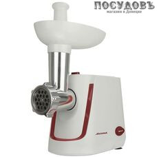 Аксинья КС-2000 мясорубка электрическая 2000 Вт, 1,7 кг/мин, 1 скорость, реверс есть, цвет белый с красным